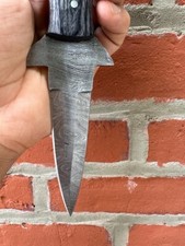 Custom Double-Edged handmade Damascus steel Hunting dagger boot knife Survival picture