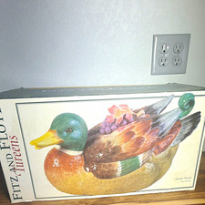 Fitz and Floyd Duck Soup Tureen w/ Lid Ceramic Multicolor Boxed picture