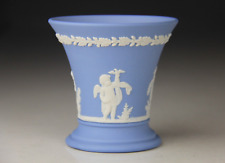 Vintage Wedgwood Blue Jasperware Cupid 4 Seasons Vase 3.5