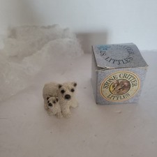 Vintage Stone Critters Littles Polar Bear With Baby SC- 136 With Box picture