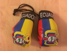 ECUADOR MINI BOXING GLOVES FLAG CAR TRUCK MIRROR ORNAMENT CHRISTMAS GIFT picture