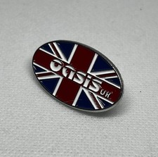 OASIS UK Oval Rock Band Metal Union Jack Hat Lapel Bag Pin picture