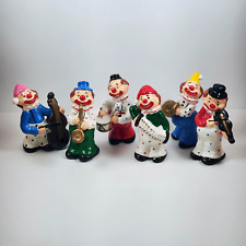 Vintage Lot of 6 Flambro Ceramic Clown Band Cute Figurines, ~4.5