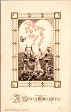 Artist Signed Valentine Postcard John Winsch A Loving Thought 1913 picture