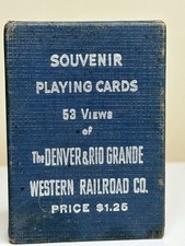 Vintage Denver & Rio Grande Western RR Souvenir Playing Cards Deck 53 Views picture