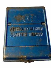 Vintage Collectible Top Blue Tin Roller, A Perfectly Blended Cigarette Tobacco picture
