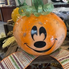 Disney Parks 2026 Happy Halloween Mickey Mouse Glass Pumpkin Arribas Brothers picture