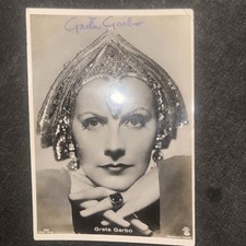 Vintage Greta Garbo Signature Original Autograph Cinema Postcard picture