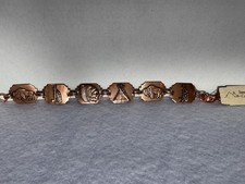  Genuine Copper Native American Motif Bracelet Buffalo Teepee Chief Design picture