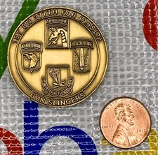 Challenge Coin - US Army - 1st BN - 377th FAR (AASLT) - Gun Slingers - Serialize picture