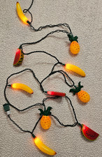 Vintage Plastic Fruit String Lights Watermelon, Banana, Pineapple Approx. 12' picture