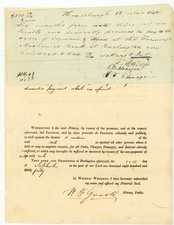1840 Vermont Notarial Protest Promissory Note Bank of Burlington Hinesburgh VT picture