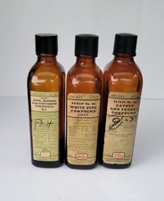Antique Lilly Pharmaceutical Medical Glass Bottle Pharmacy White Pine Catnep (3) picture