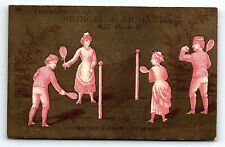 c1880 READING PA LAWN TENNIS RINGEL & RICHARDS BOOKS STATIONERY TRADE CARD P1909 picture