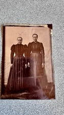 2 well dressed Women Tintype antique photo circa late 1800s Style And Fashion picture