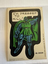 Topps 1975 Marvel Comic Book Heroes Stickers Dr. Doom Rookie Dressed to Kill picture