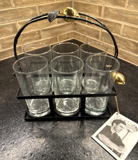 Michael Aram LEMONWOOD DRINK CADDY 6 Glasses NWT Retired picture