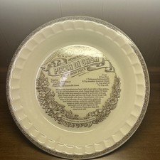 VTG Royal China Deep Dish Pizza Di Casa Pie Recipe Ceramic Baking Plate 11” USA picture