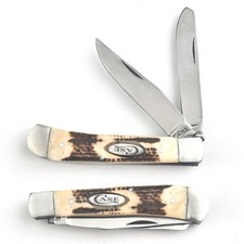 Trapper Pocket Knife–Stag Antler Handle-Dual Blade– Carbon Steel Folding-USA EDC picture