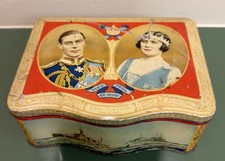 Vintage 1937 King George VI & Queen Elizabeth Coronation Tin - Royal Memorabilia picture