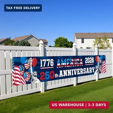 250th Anniversary American Banner Flag, 4th of July Decorations,1776-2026 USA 25 picture