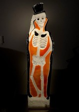 Vintage 1997 Union Products Skeleton Top Hat Blow Mold Halloween Featherstone picture