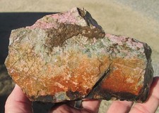 PINK EPIDOTE IN GREEN DIOPSIDE ROUGH ~ 3 lbs 7 ozs picture