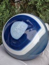 Blue Banded Agate Crystal Sphere Large (3.5 in 2 lb) Brazil Dyed Decorative Gift picture