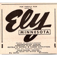 For Family Fun Come To Ely Minnesota Housekeeping Cabins Ely MN 1966 Ad SAH8-3 picture