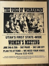 VTG Women’s Suffrage Poster Utah 1st State-Wide Meeting Voice Of Womankind picture