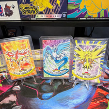 Topps Pokémon 1999 3-Card Lot #143-145 Moltres, Articuno, Zapdos. Blue label picture