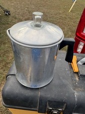 Vintage Foley Aluminum Coffee Percolator Pot Glass Knob Basket Stem Complete picture