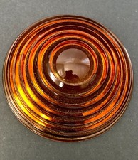 Vintage Kopp Glass Railroad Signal Lamp Amber Glass Lens 5 1/2D 1/2E picture