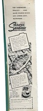 1952 Maine Sardines Golden Fried Recipes Augusta Maine Seafood Original Print Ad picture