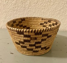 Native American Basket Tohono O’odham (Papago) Vintage Hand-coiled 8”x 4” picture