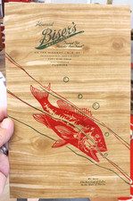 VINTAGE RARE 1946 HOWARD BISERS SEAFOOD RESTAURANT MENU JACKSONVILLE FLORIDA picture