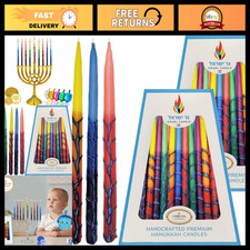 2-Pack Dripless Hanukkah Candles - Multicolored Ombre Tapered, 1 Hour Burn Time, picture