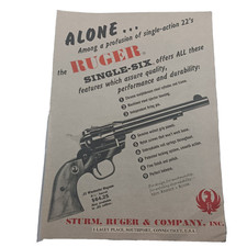 1960 VINTAGE RUGER SINGLE-SIX AD WITH COLOR picture