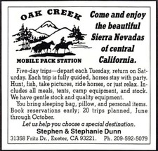 Stephen Stephanie Dunn Oak Creek Mobile Pack Station Exeter CA Vtg Mag Print Ad picture