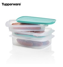 Tupperware Fridge Stackables Family Set Cold Cut Keepers Deli Meat Turquoise picture
