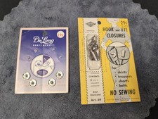 Vintage Traum Hook And Eye Closures New NOS w/ Bonus DeLong On Card picture