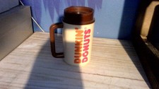Vintage 1980’s Dunkin Donuts Giant Coffee Travel Mug  Thermo Hot/Cold 24oz picture
