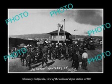 Monterey California The Railroad Depot Station 1900 Large Historic Old Photo picture