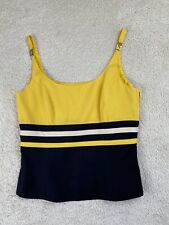Vintage Escada Margaretha Ley Top Womens 36 US 6 Yellow Wool Sleeveless Italy picture