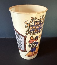 Vintage 1993 TACO BELL BULLWINKLE MOOSE Wax Paper Promo Cup - RARE picture