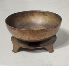 Antique Footed Brass Bowl/Tray picture