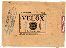 J R Weston Potsdam New York 1909 Eastman Kodak Velox paper shipping envelope picture