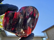 45g High Grade Indonesian Blue Amber - Hand Polished, Vivid Blue UV Glow, Fire picture