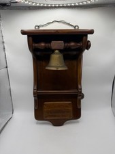 Vintage 1966 L&JG Stickley Leopold Original Wood Wall Dinner Bell Working * picture