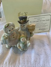 Vintage 2001 Lenox Snowman Figurine - Gold Club Snow Family picture